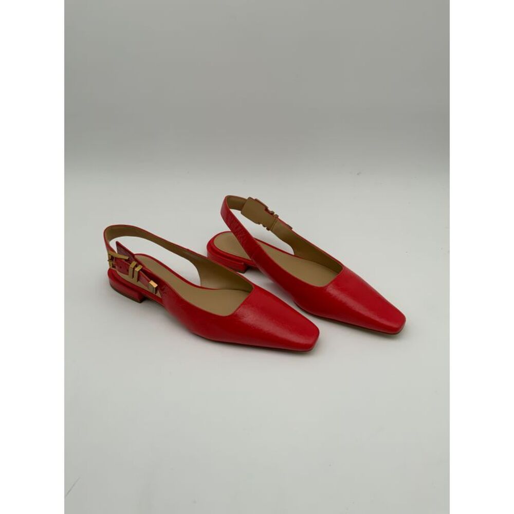 Michael Kors Red Leather Slingback Pointed Flats